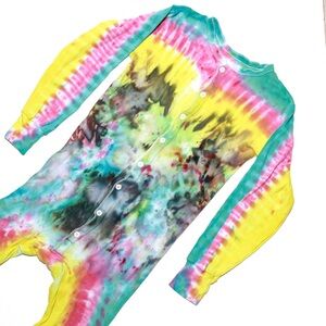 Tie dye pajamas with butt flap size M